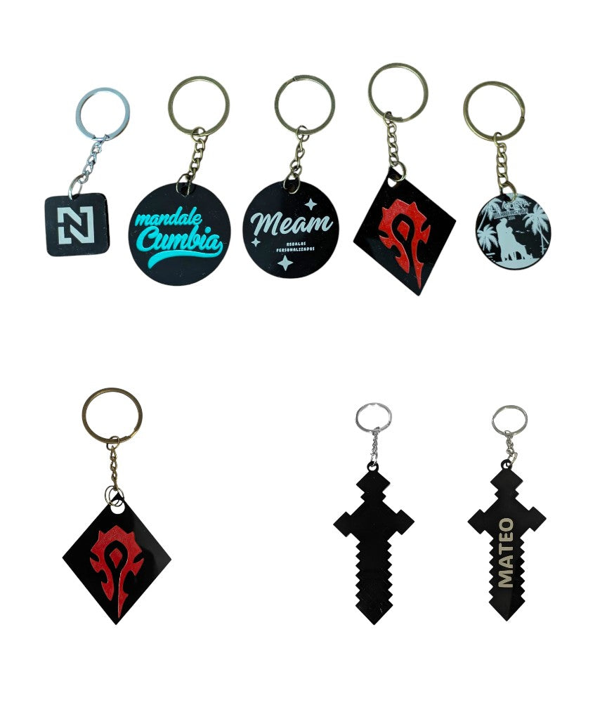 Llaveros acrilicos y de madera personalizados